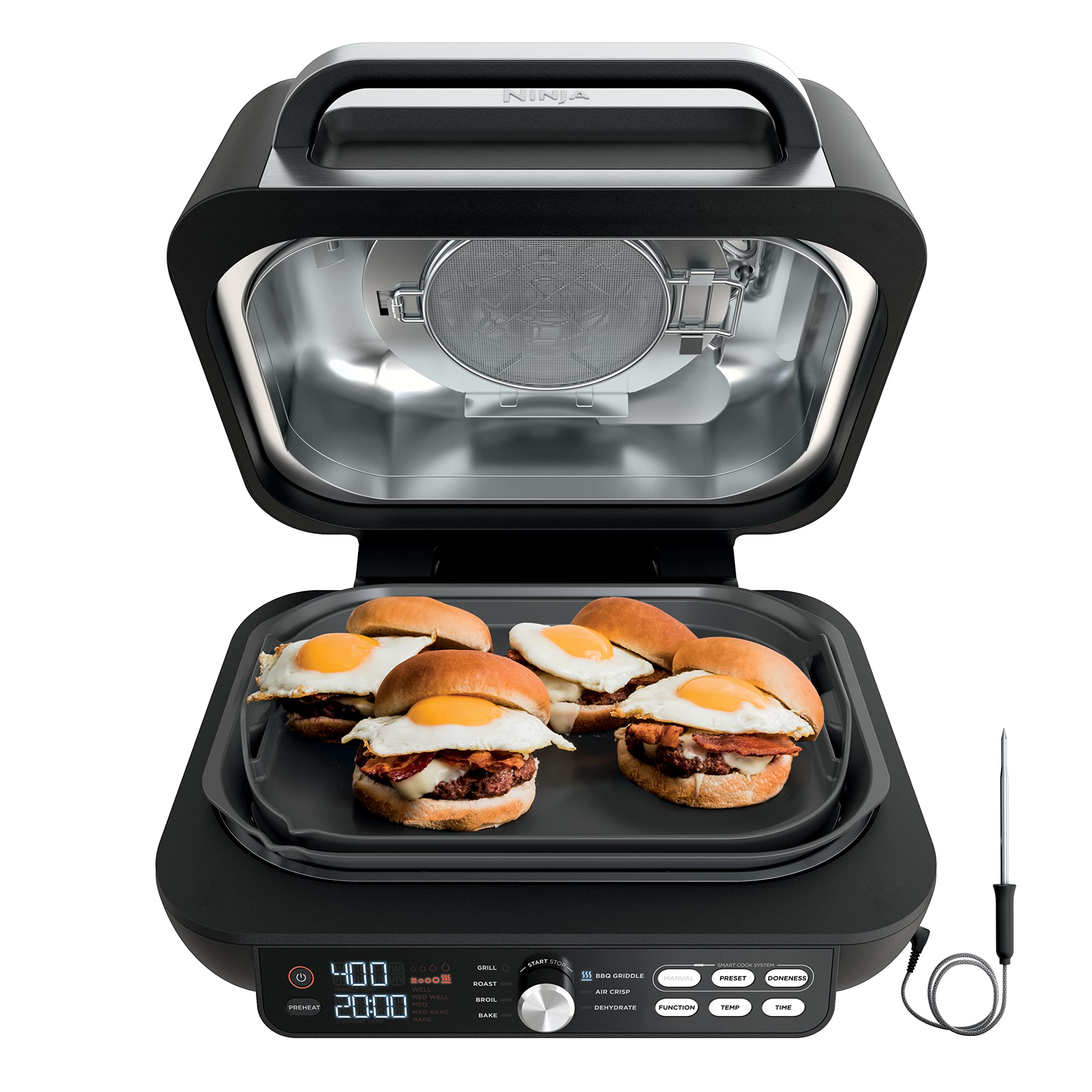 【Appliances】Ninja IG651 Foodi Smart XL Pro 7-in-1 Indoor Grill/Griddle Combo, with Griddle, Air Fry, Dehydrate