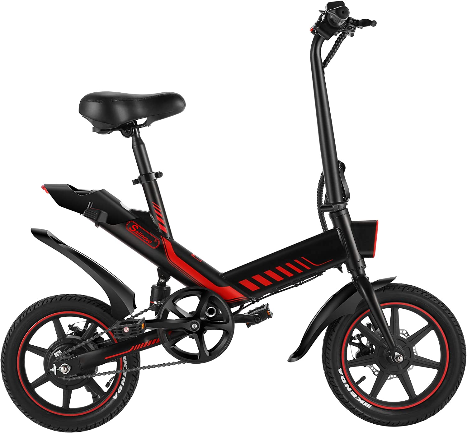 Electric Bicycle, Sailnovo 14'' Electric Bike for Adults and Teenagers with 18.6MPH Waterproof Folding Electric Bike with Removable 36V 10.4Ah Lithium-Ion Battery Throttle & Pedal Assist