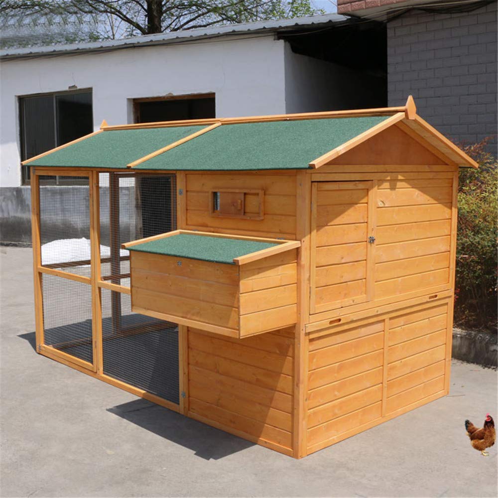 【Pet】【BS】Large Size Fir Wooden Waterproof Roof Green Chicken Coops