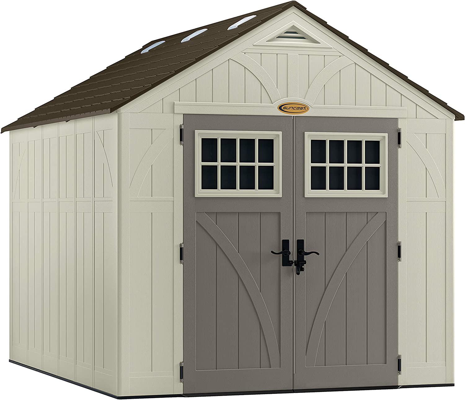 Suncast 8' x 10' Heavy-Duty Resin Tremont Storage Shed, Sand