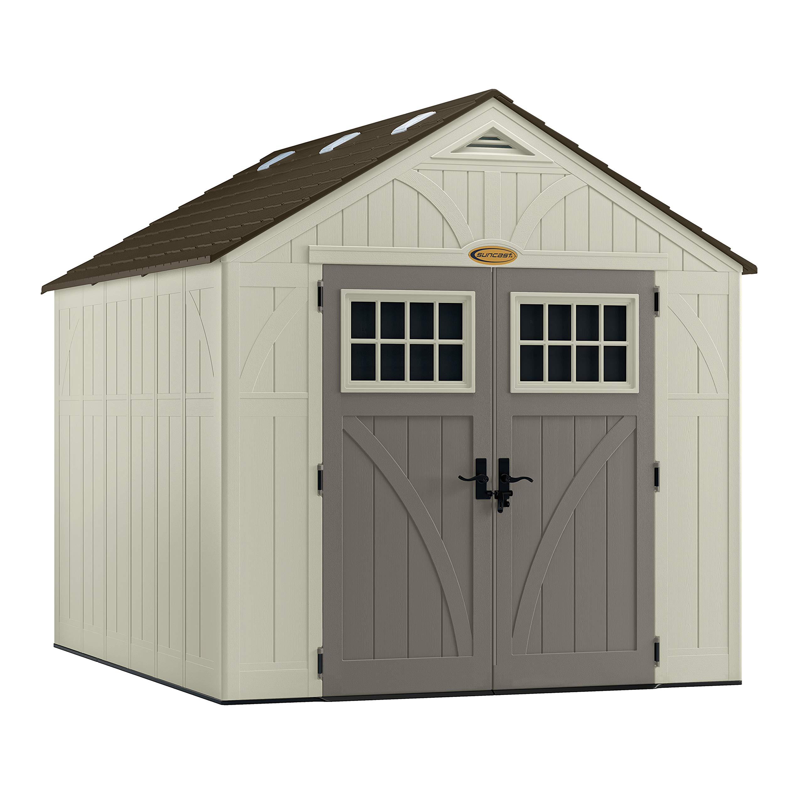【Storage Shed】8' x 10' Heavy-Duty Resin Tremont Storage Shed, Vanilla