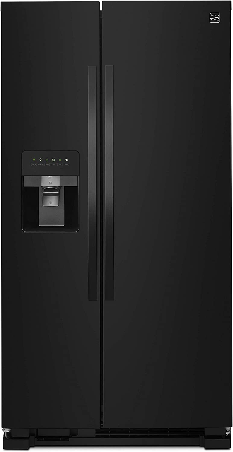 Kenmore 36" Side-by-Side Refrigerator and Freezer with 25 Cubic Ft. Total Capacity, Black