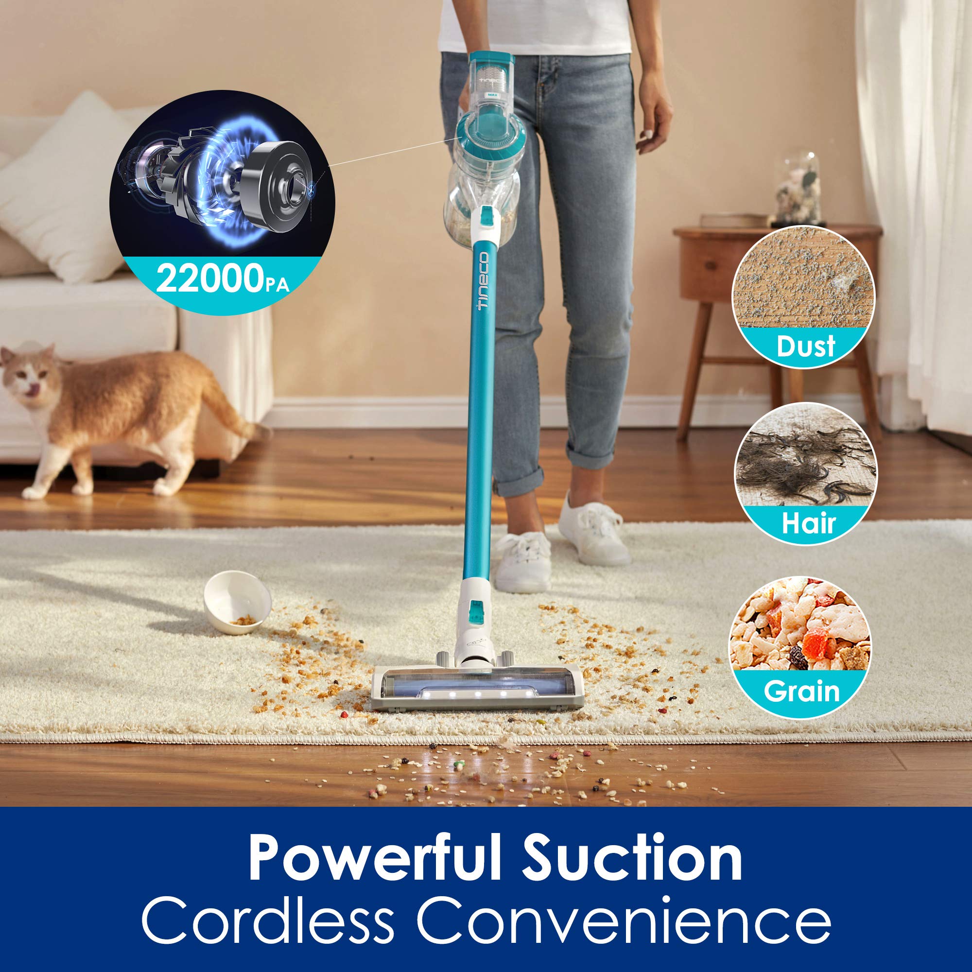 【Appliances】Cordless Stick Vacuum Cleaner, Lightweight, Quiet, Powerful Suction,Three Power Modes