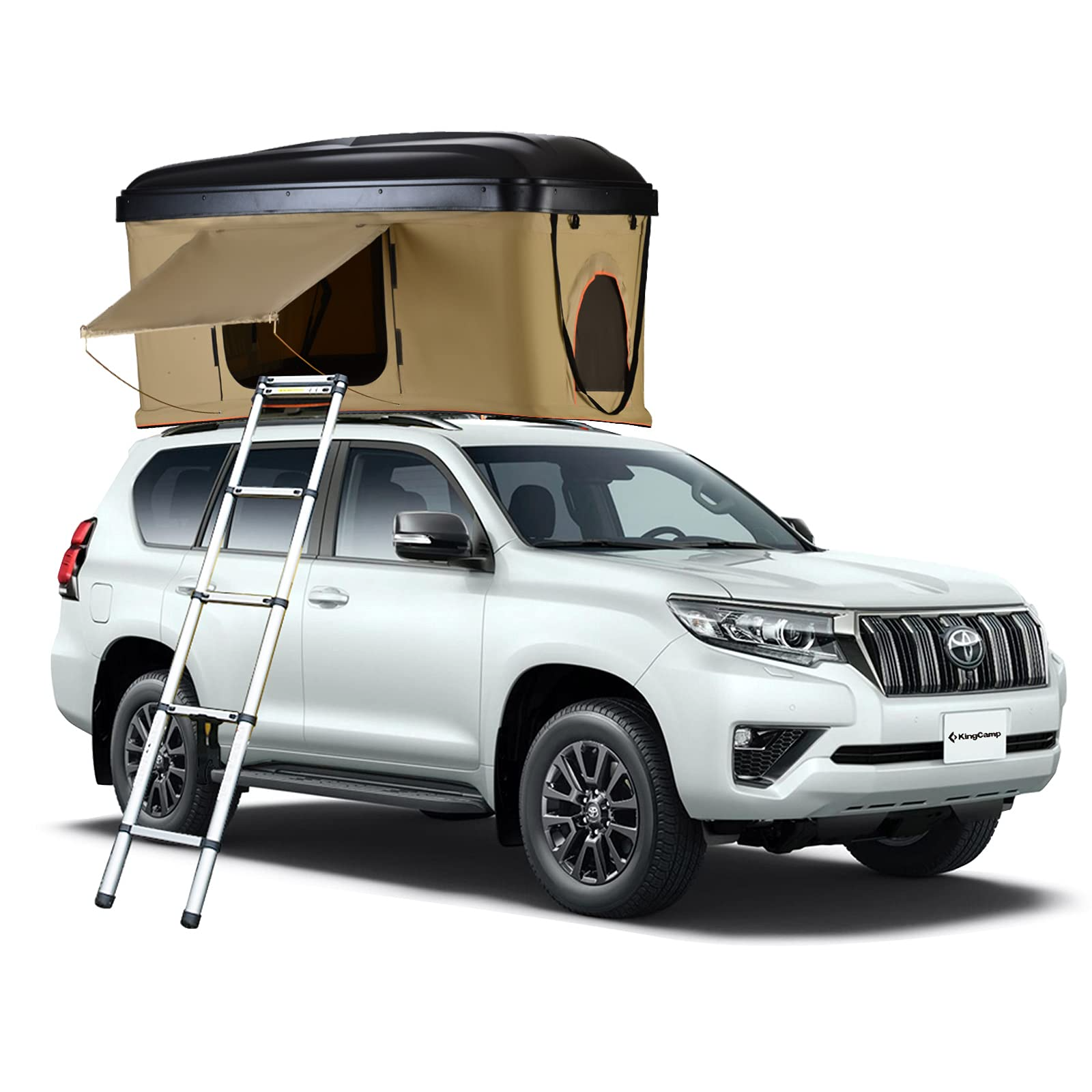 【Sports&Outdoors】Rooftop Tent Hard Shell Tent for SUV Travel Pop-up Installation Tent Large Space for 2 People