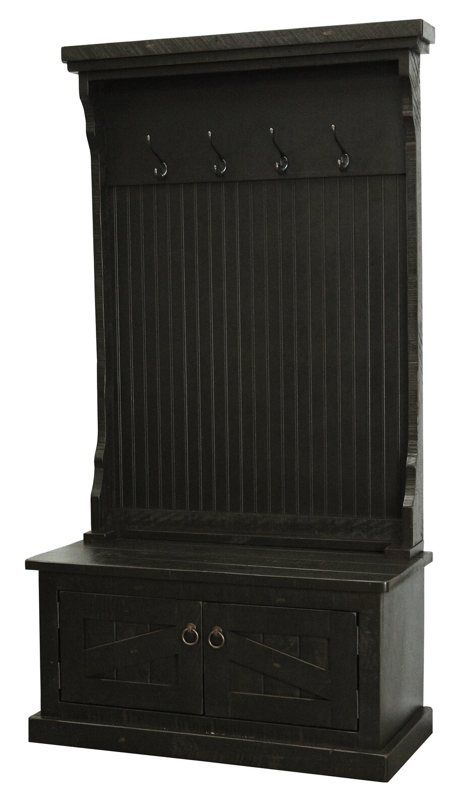 【Furniture】Kinley 37.5'' Wide Solid Wood Hall Tree with Bench and Shoe Storage