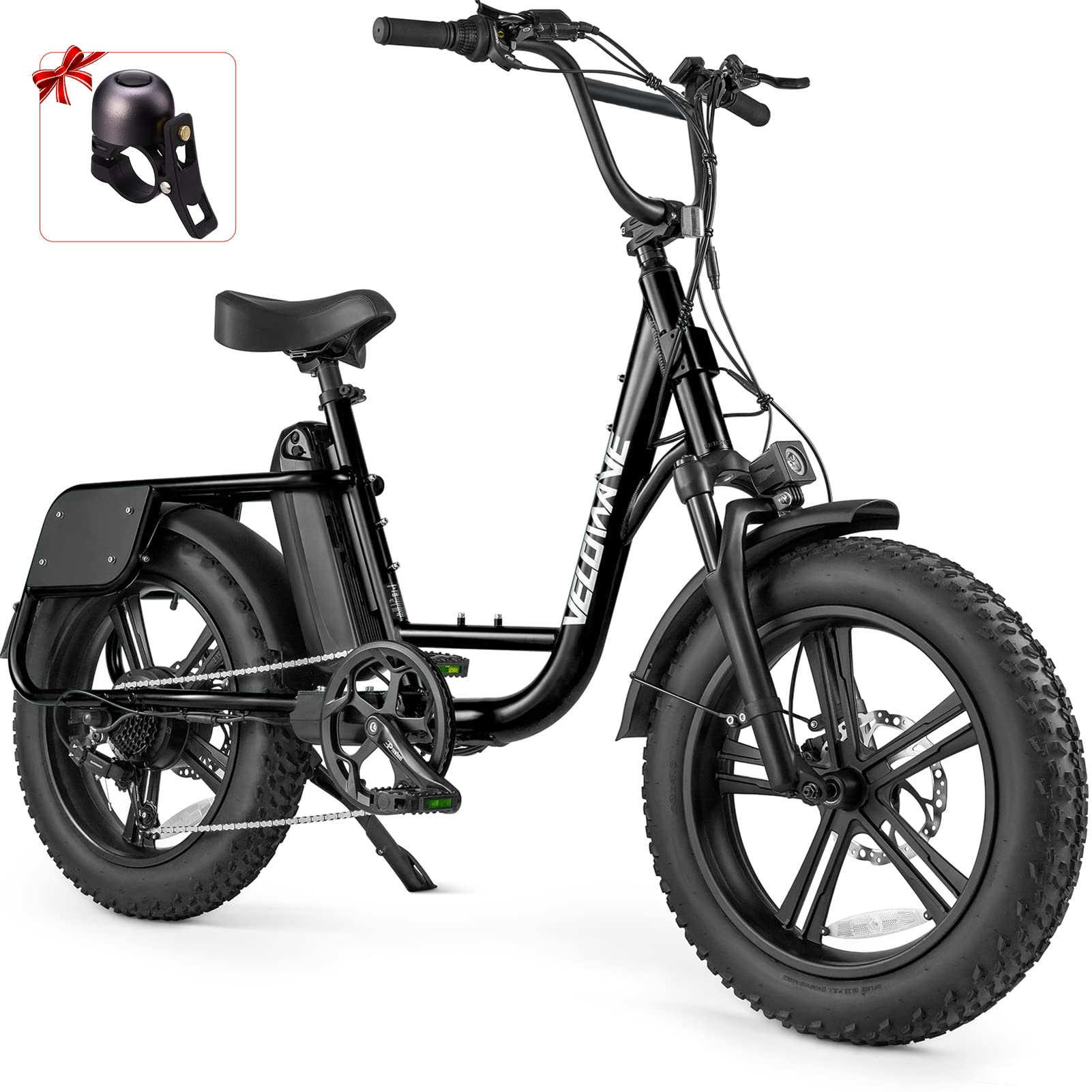 【Sports&Outdoors】VELOWAVE Prado S 750W Fat Tire Electric Bike for Adults, 48V 15Ah LG Battery E Bike