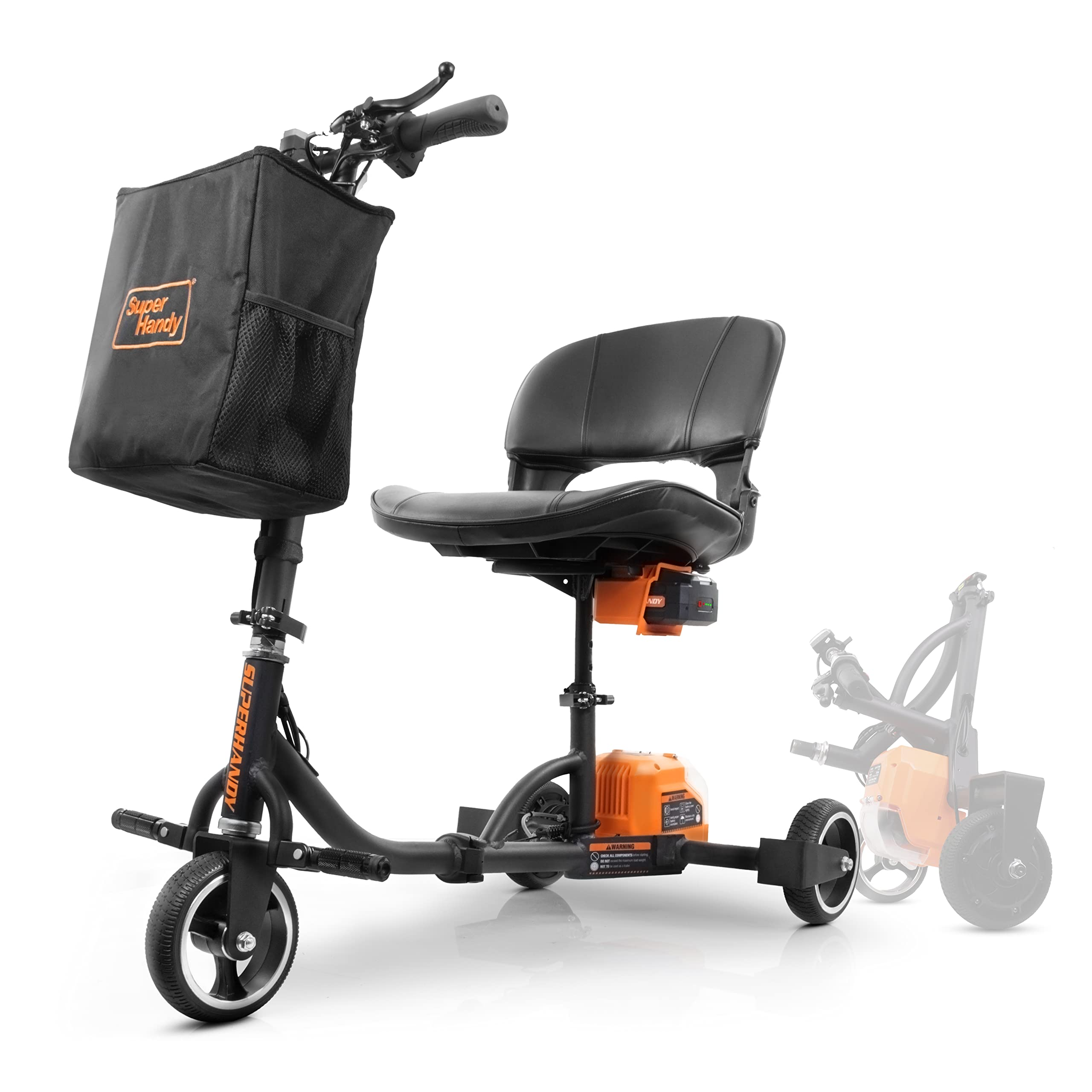 【Sports&Outdoors】SuperHandy 3 Wheel Folding Mobility Scooter - Electric Powered, Lightest Available, Airline Friendly