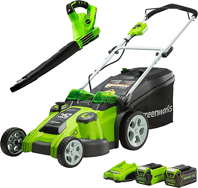 Greenworks 40V 20-Inch Cordless (2-In-1) Push Lawn Mower, 4.0Ah + 2.0Ah Battery and Charger Included 25302