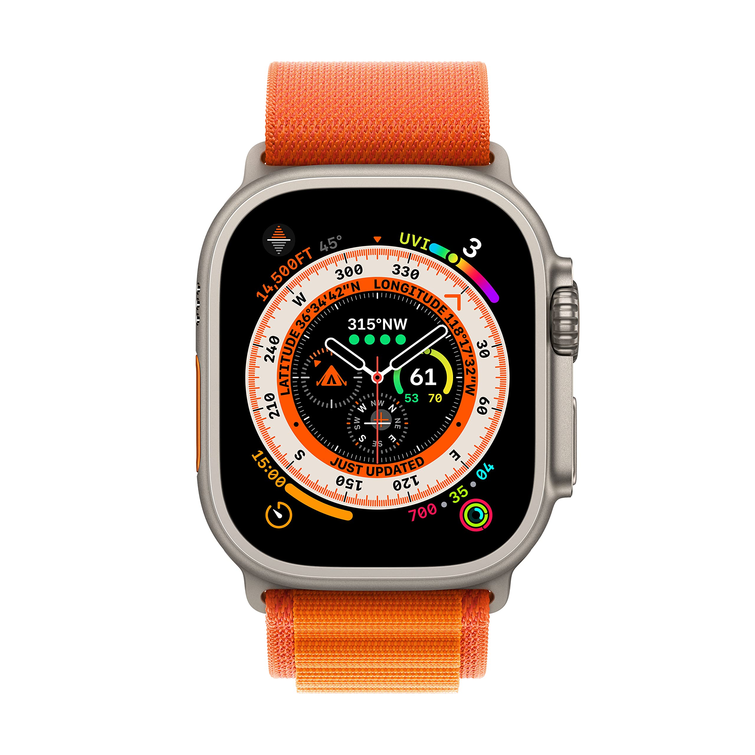 【Electronics】Apple Watch Ultra [GPS + Cellular 49mm] Smart Watch w/Rugged Titanium Case & Orange Alpine Loop Medium