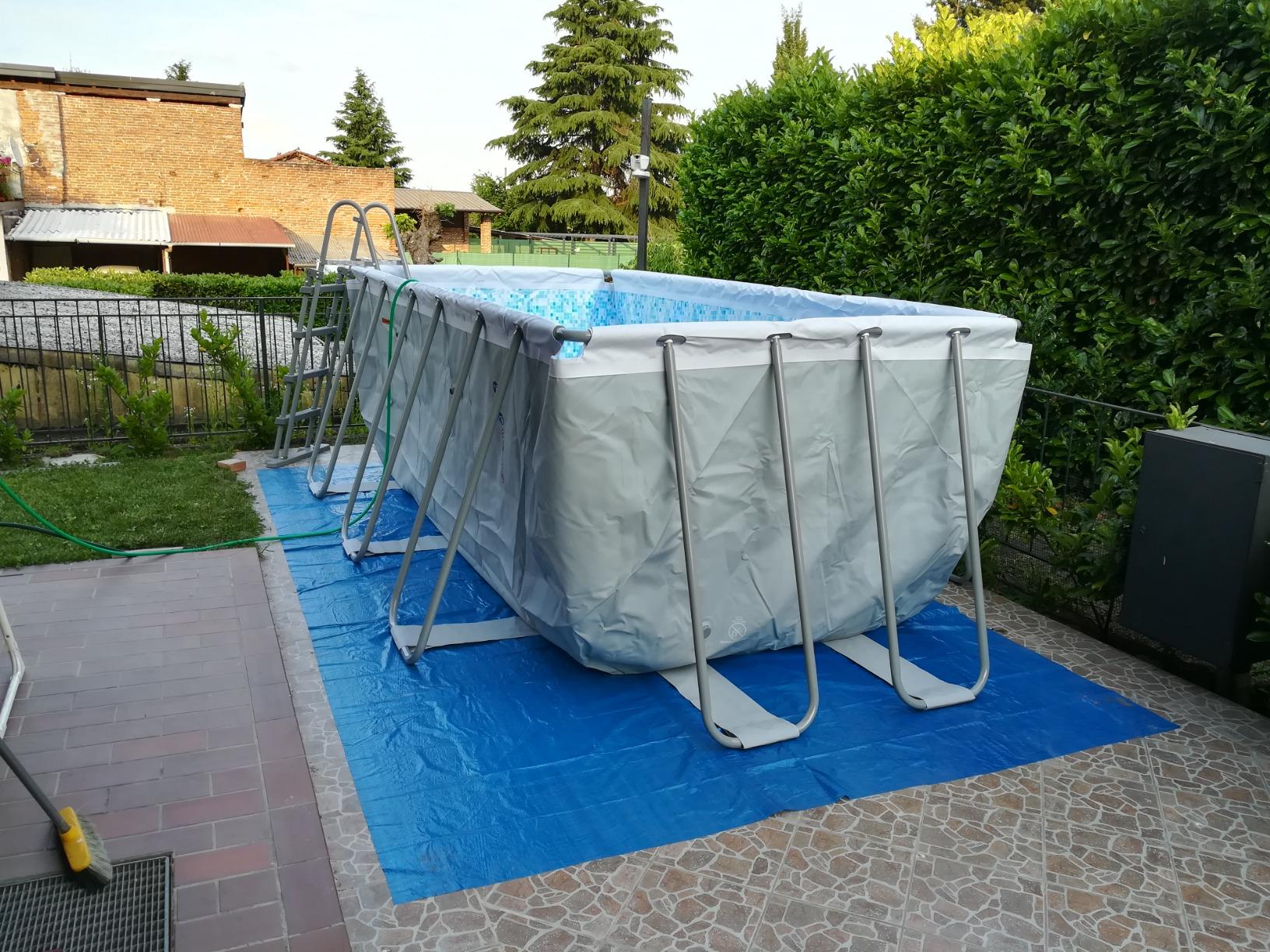 【Sports&Outdoors】Power Steel Rectangular Frame Pool Set, in Light Grey