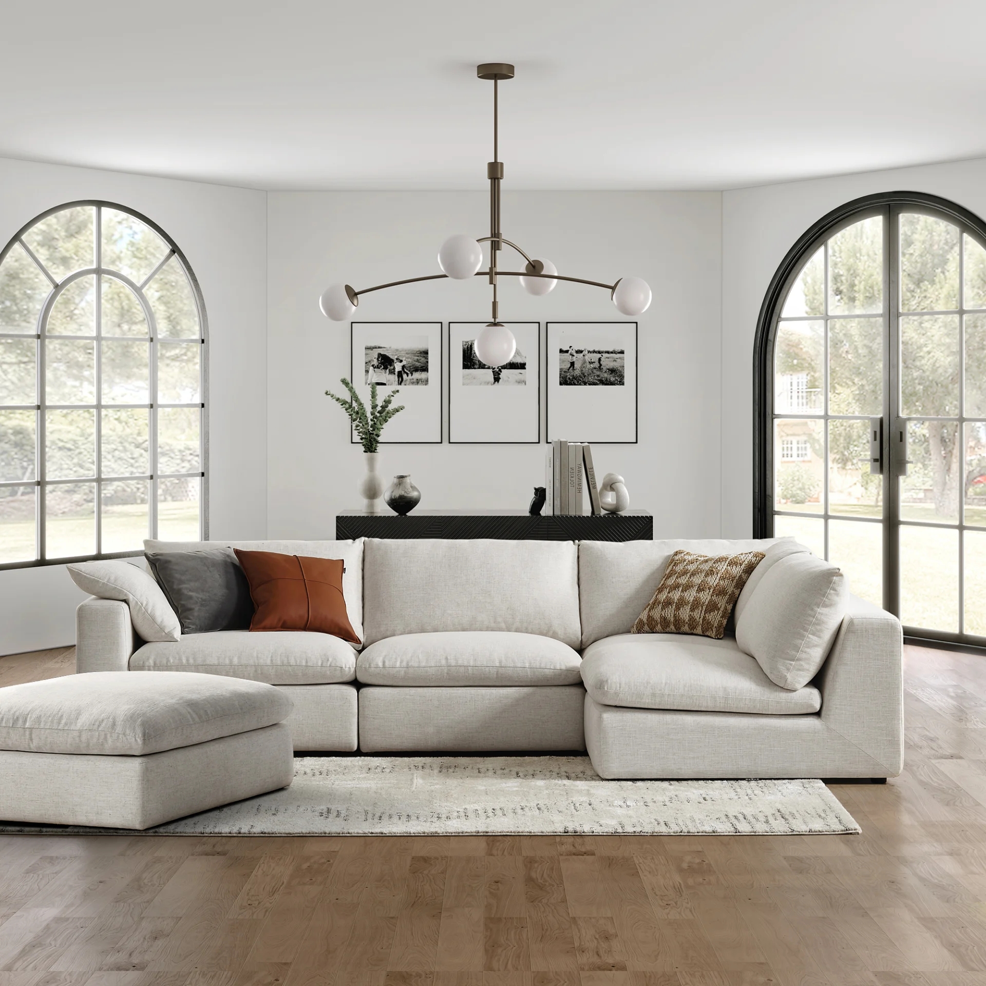 Dawson Chaise Sectional Sofa with Ottoman