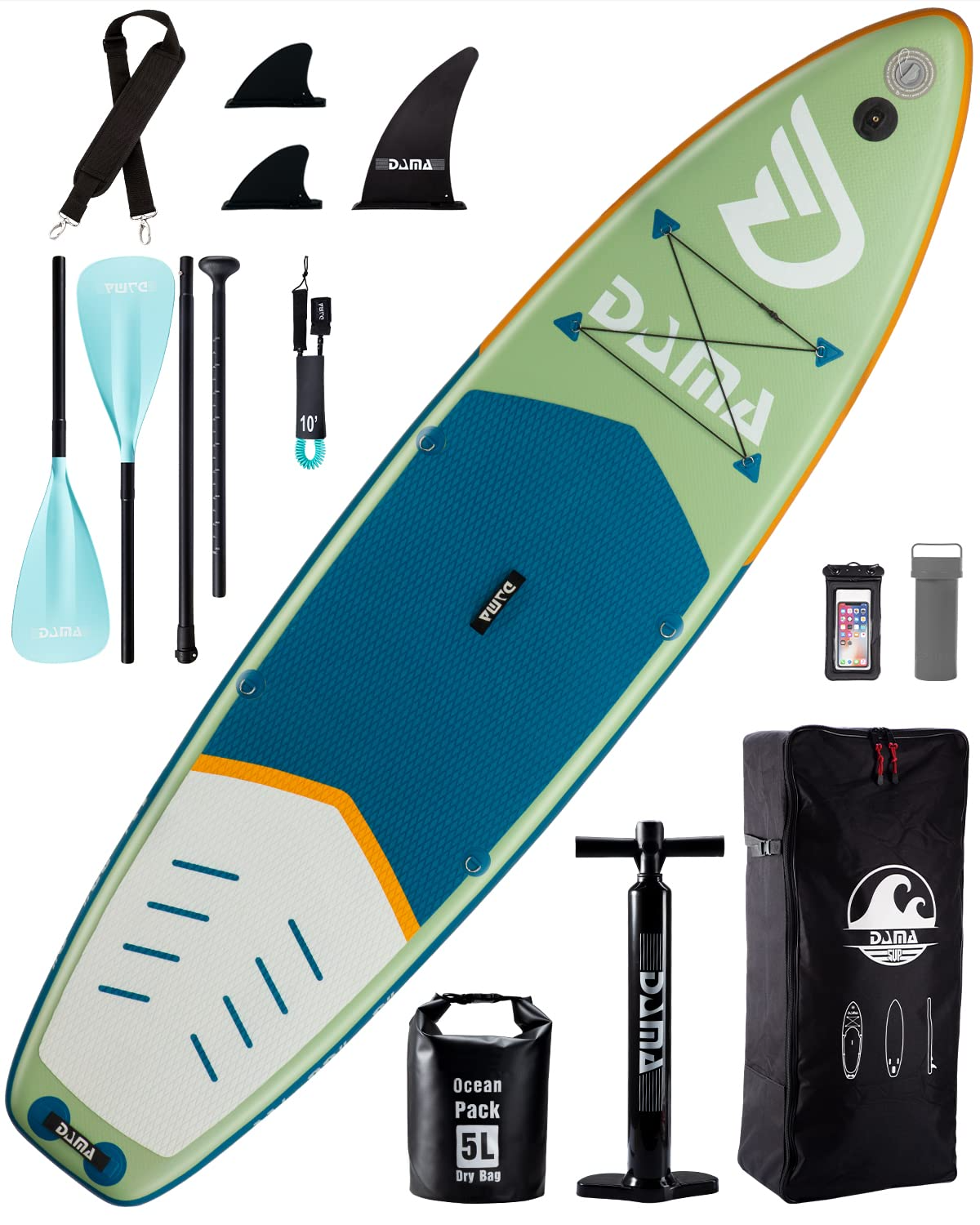 【Sports&Outdoors】Inflatable Stand Up Paddle Board 11'x33''x6'', Yoga Paddleboard, Fishing Paddle Boards
