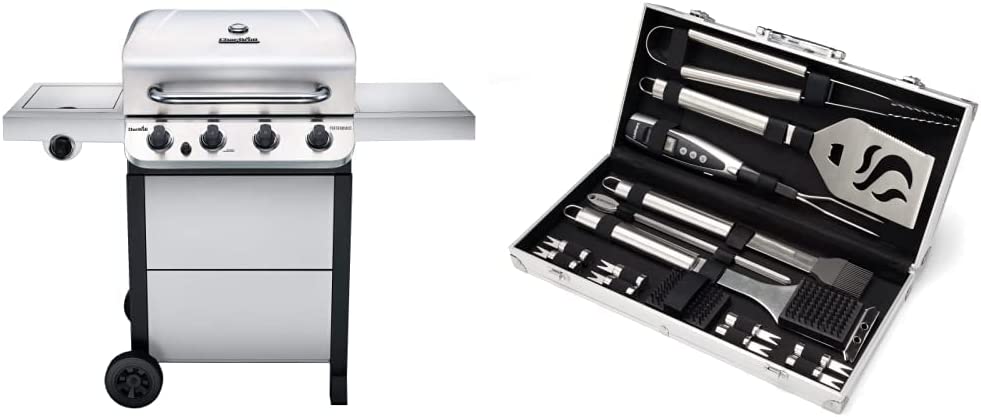 Char-Broil 463377319 Performance 4-Burner Cart Style Liquid Propane Gas Grill, Stainless Steel