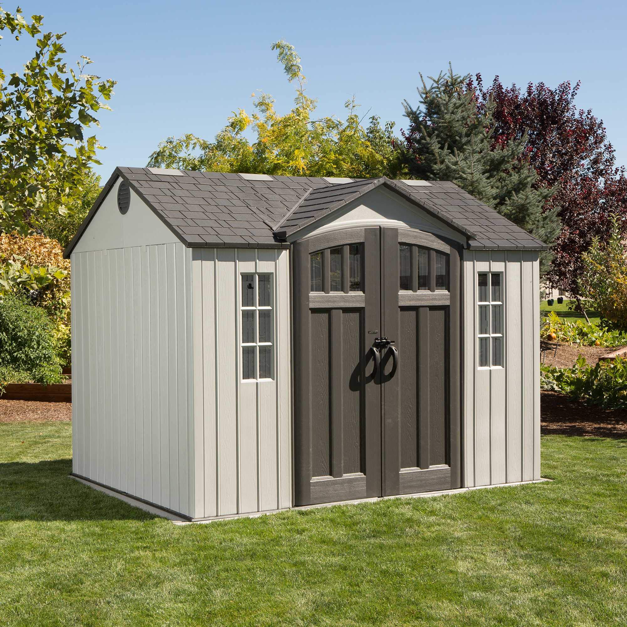【Storage Shed】【BS】10 x 8 Ft. Outdoor Storage Shed, Gray