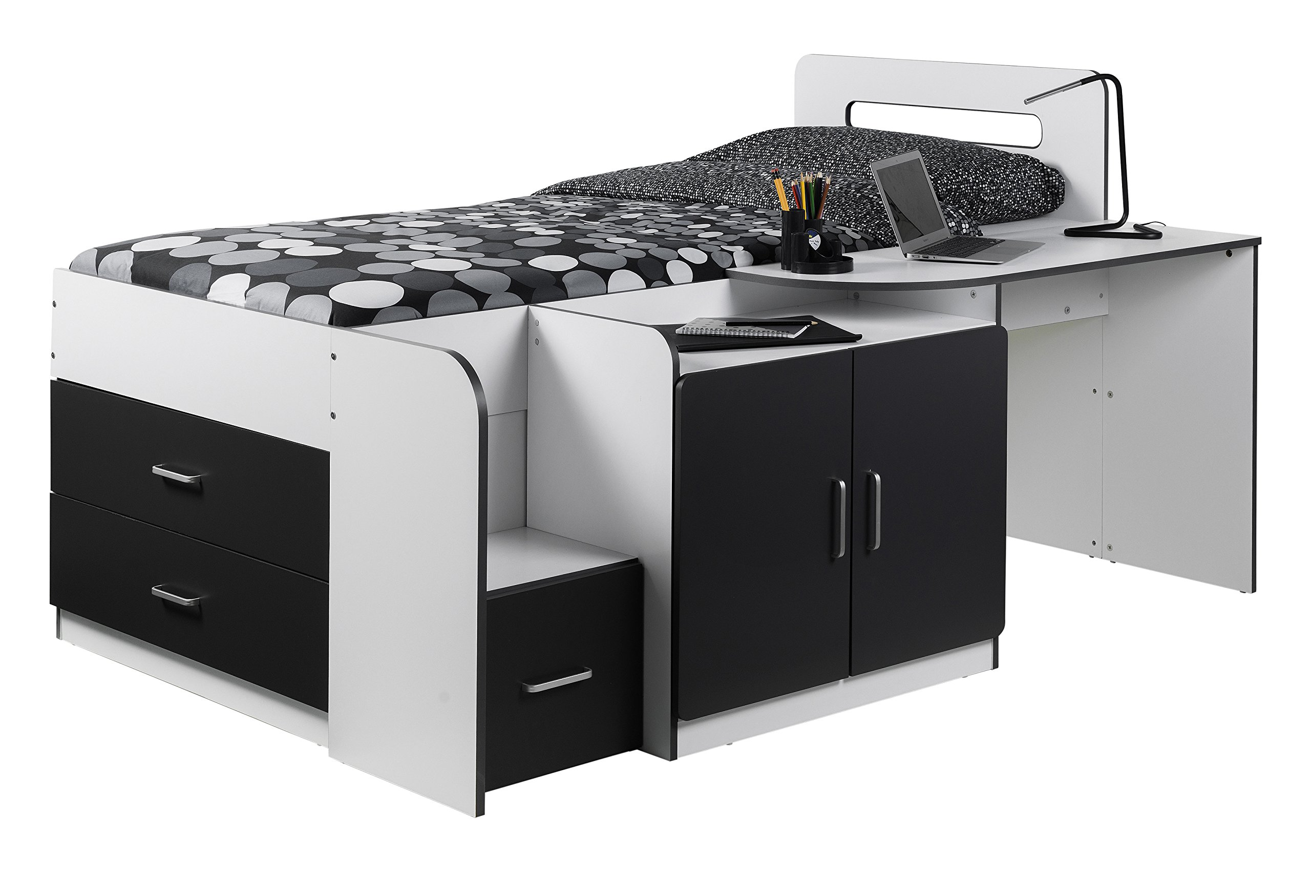 【Furniture】Julian Bowen Cookie Cabin Bed , White/Charcoal, Single