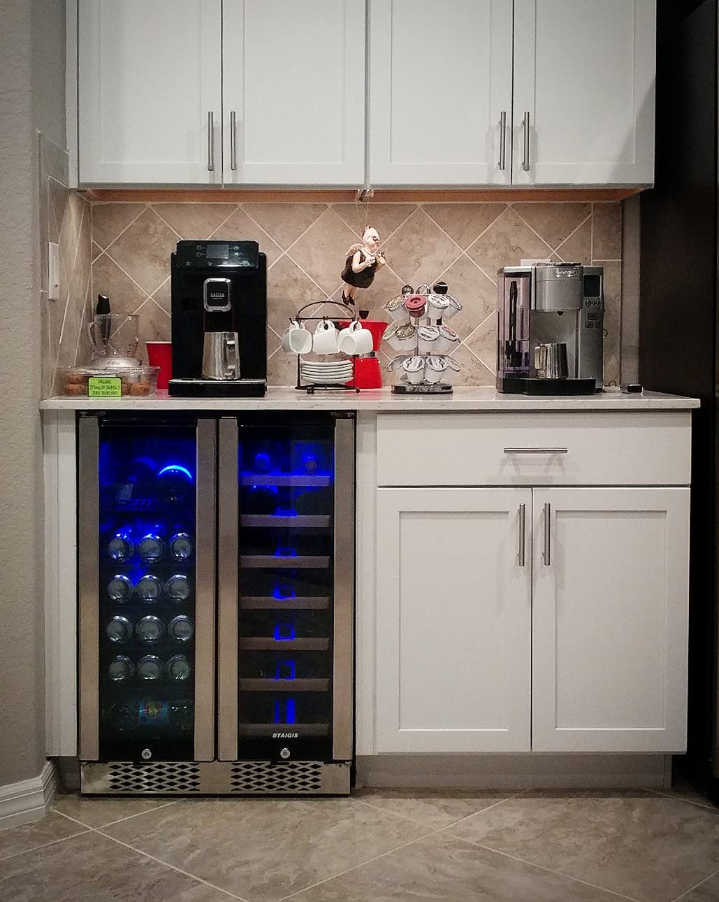 【Appliances】STAIGIS Wine Fridge, 24 inch Wine and Beverage Refrigerator Under Counter