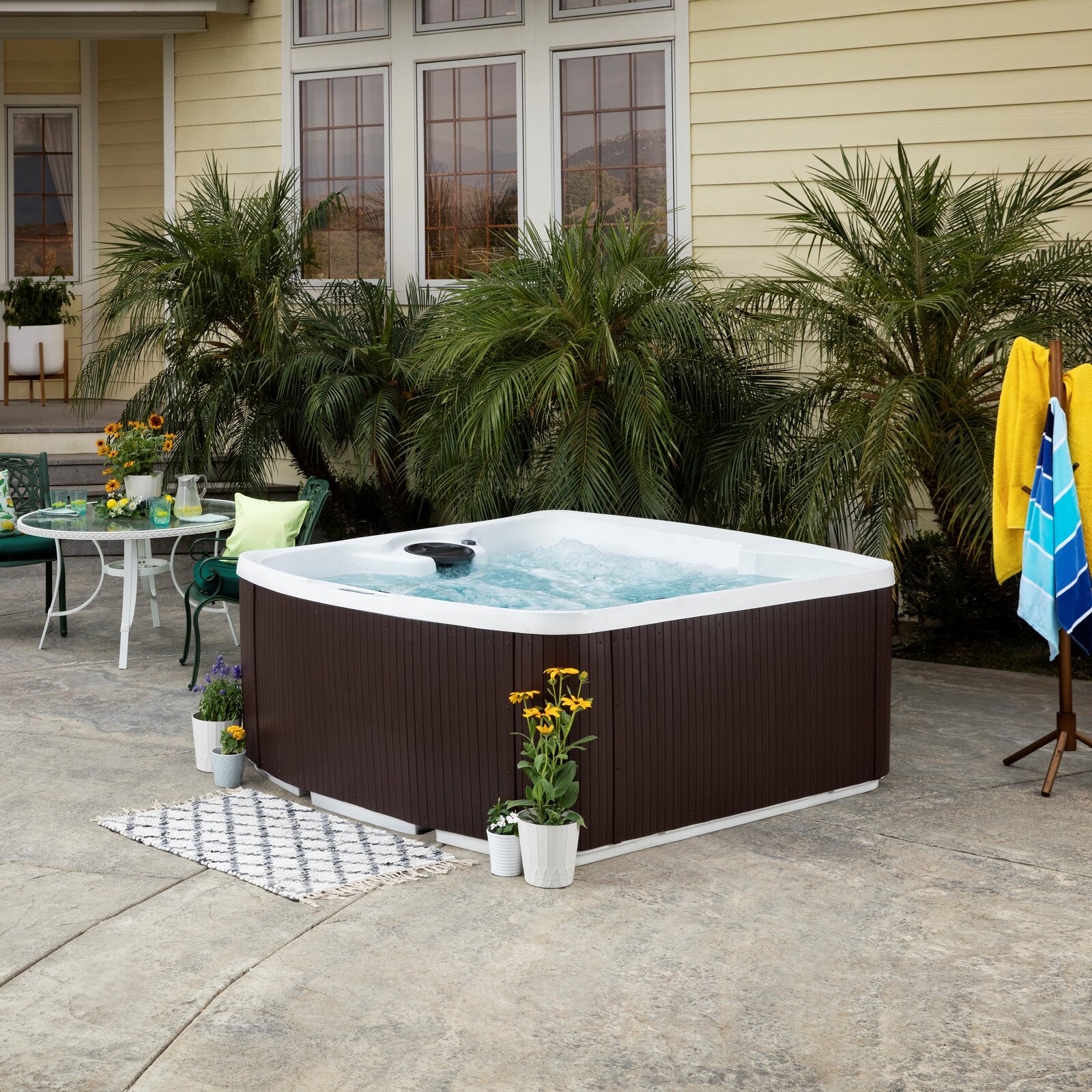 【Sports&Outdoors】Lifesmart Spas Leganza 6 - Person 90 - Jet Rectangular Hot Tub with Ozonator
